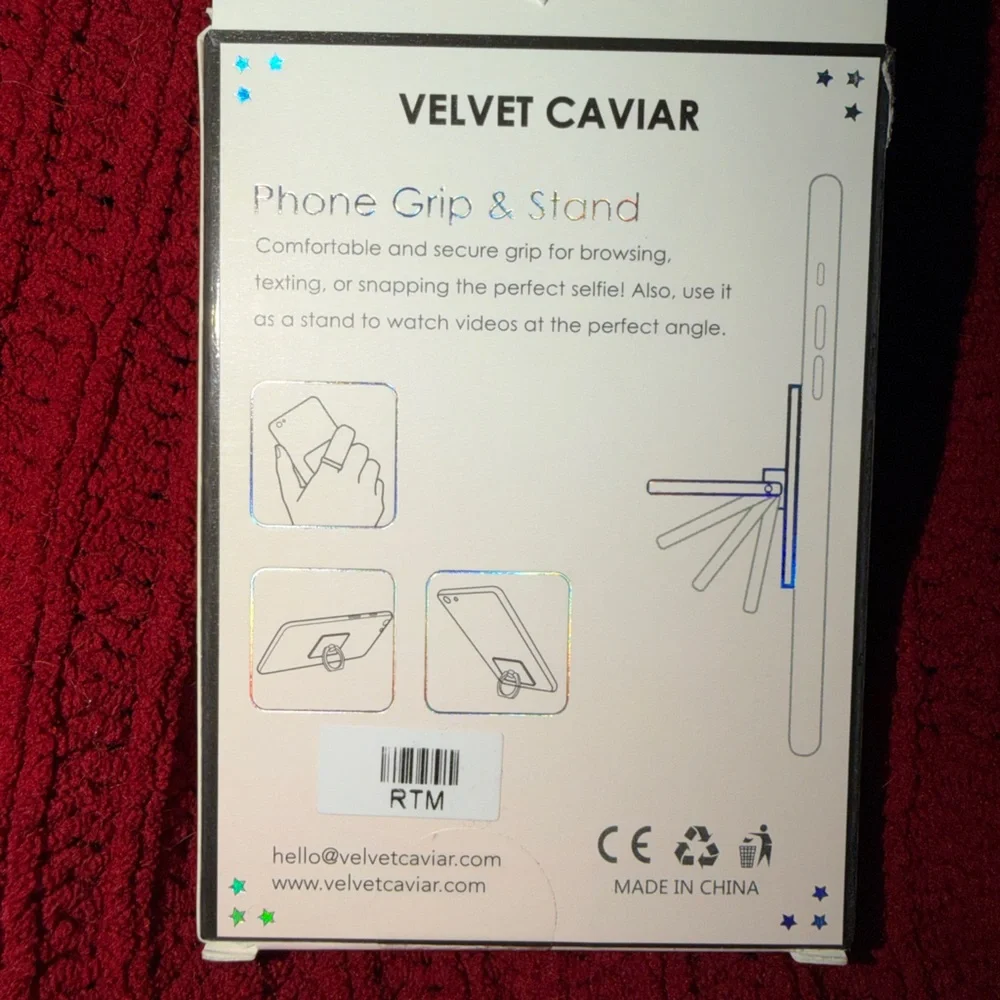 Velvet Caviar Heart Phone Grip & Stand - Pink and White